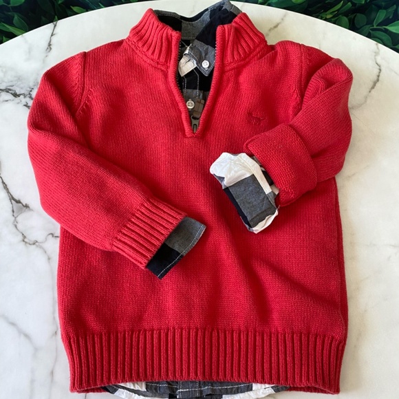 Carter's Buffalo Plaid with Red Sweater size 4T - Picture 5 of 8